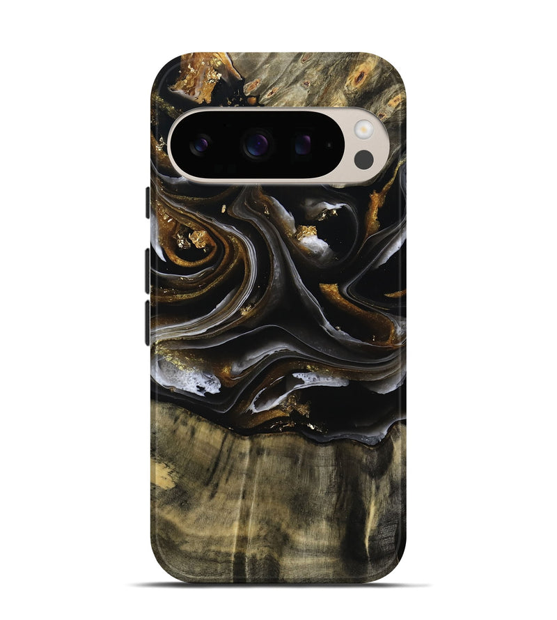 Pixel 10 Wood Live Edge Phone Case - Ruthann (Black & White, 805377)