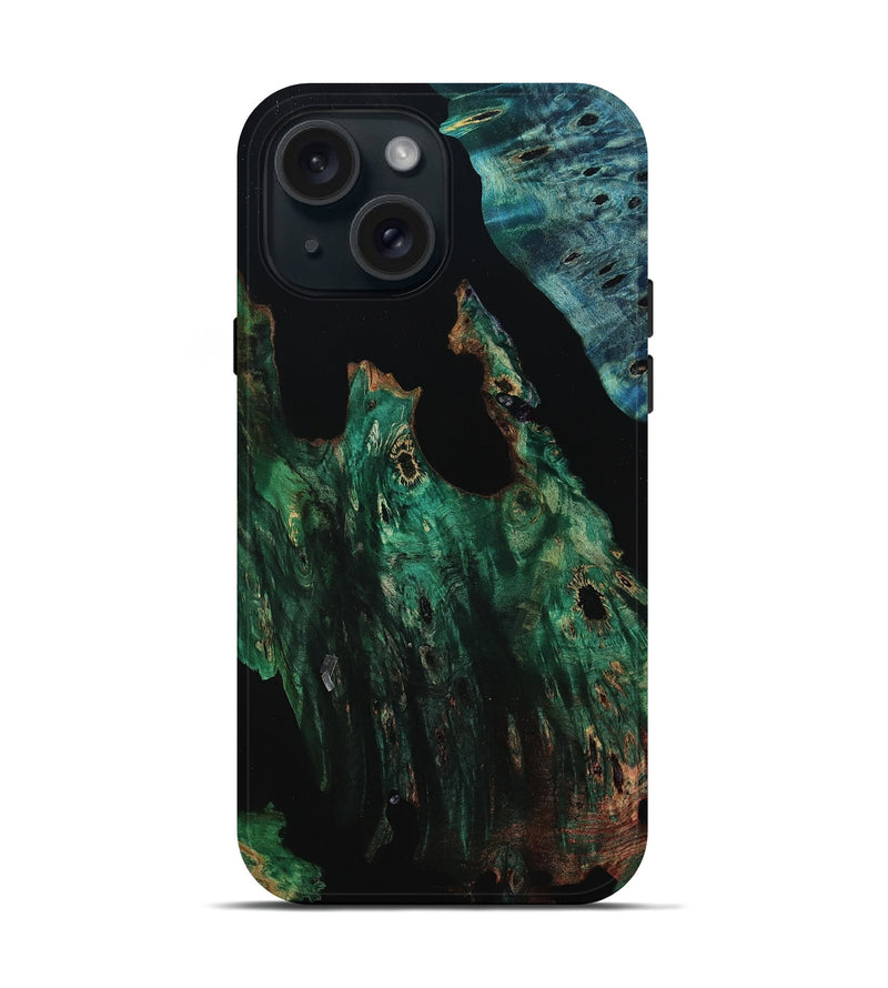 iPhone 15 Wood Live Edge Phone Case - Abigale (Wood Burl, 805389)