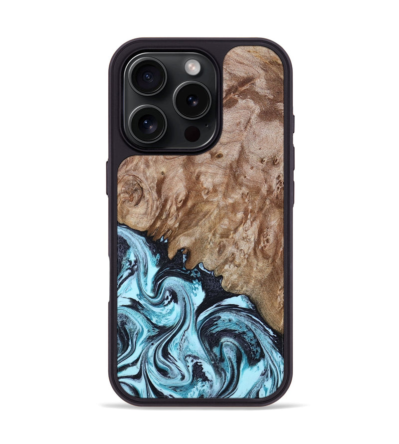 iPhone 16 Pro Wood Phone Case - Cullen (Blue, 805517)