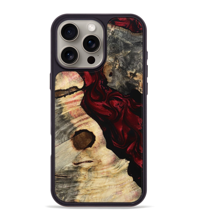 iPhone 16 Pro Max Wood Phone Case - Kian (Red, 805556)
