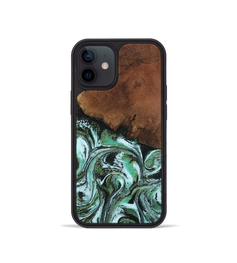 iPhone 12 mini Wood Phone Case - Rhodes (Green, 805561)