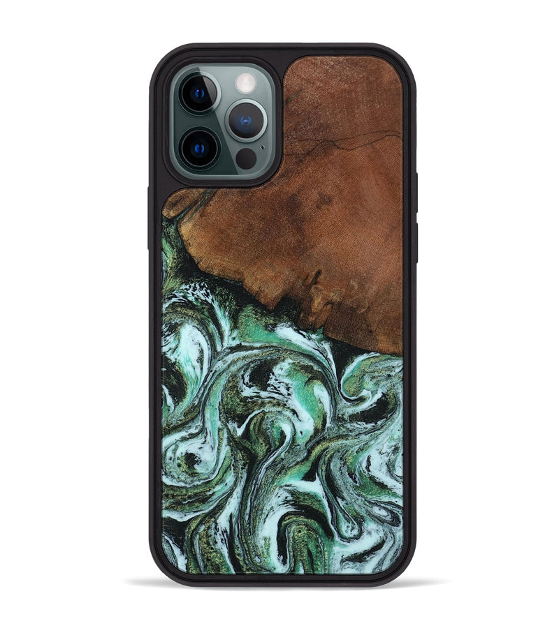 iPhone 12 Pro Max Wood Phone Case - Rhodes (Green, 805561)