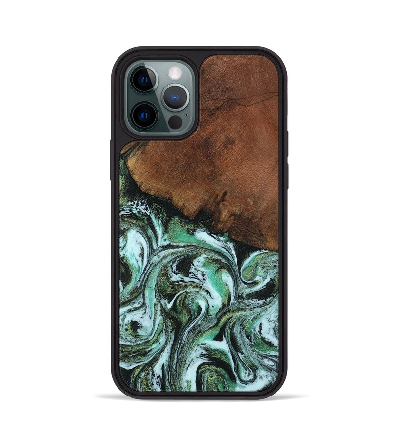 iPhone 12 Pro Wood Phone Case - Rhodes (Green, 805561)