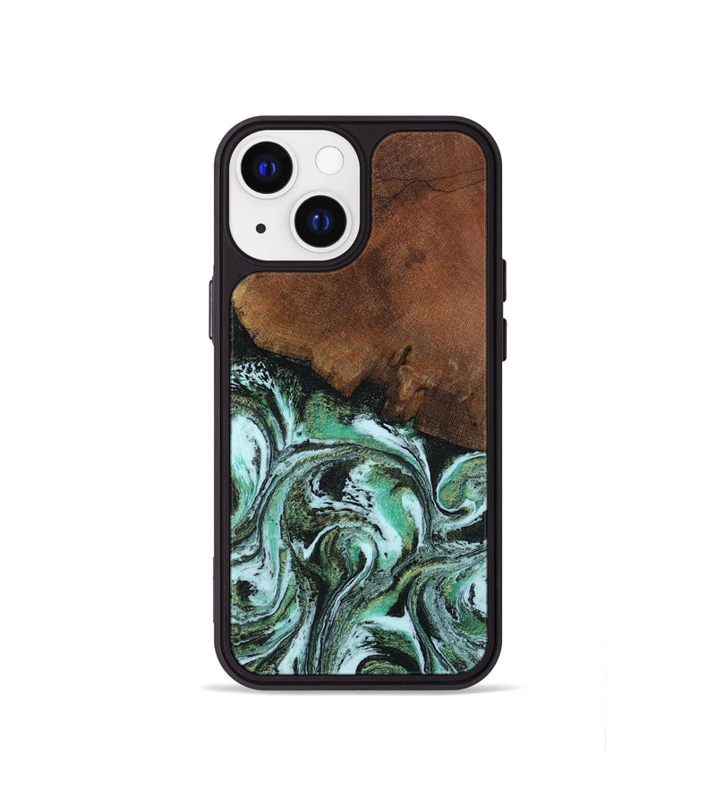 iPhone 13 mini Wood Phone Case - Rhodes (Green, 805561)
