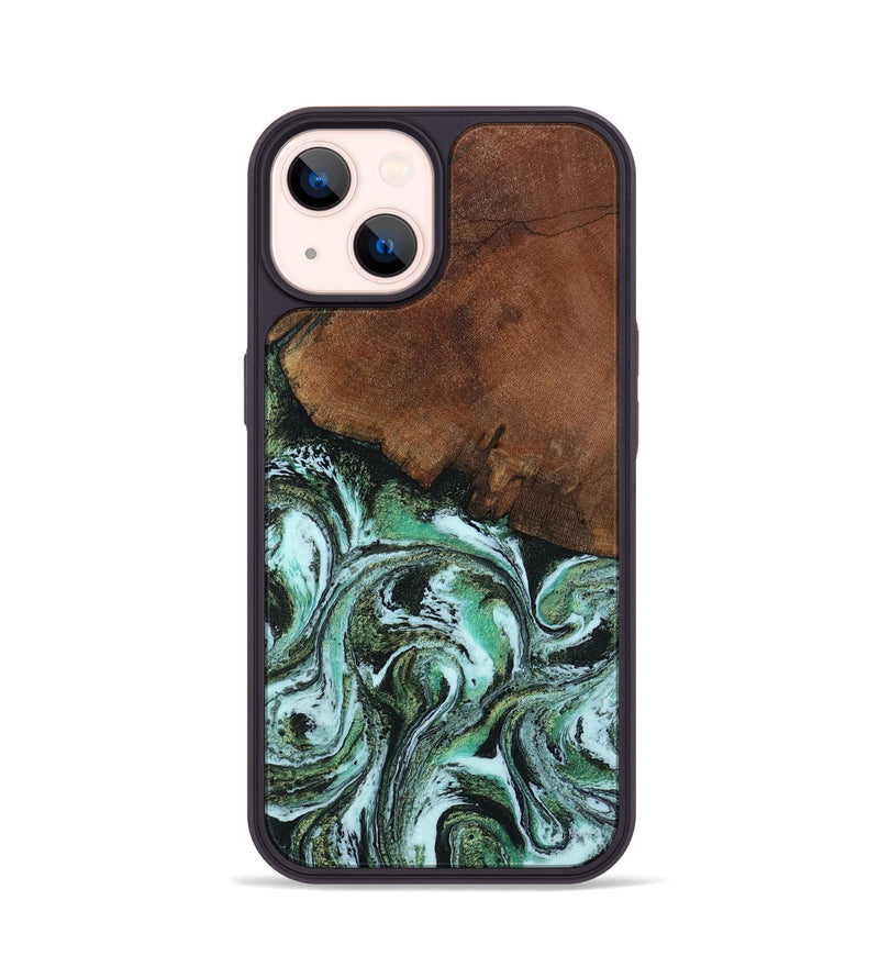 iPhone 14 Wood Phone Case - Rhodes (Green, 805561)