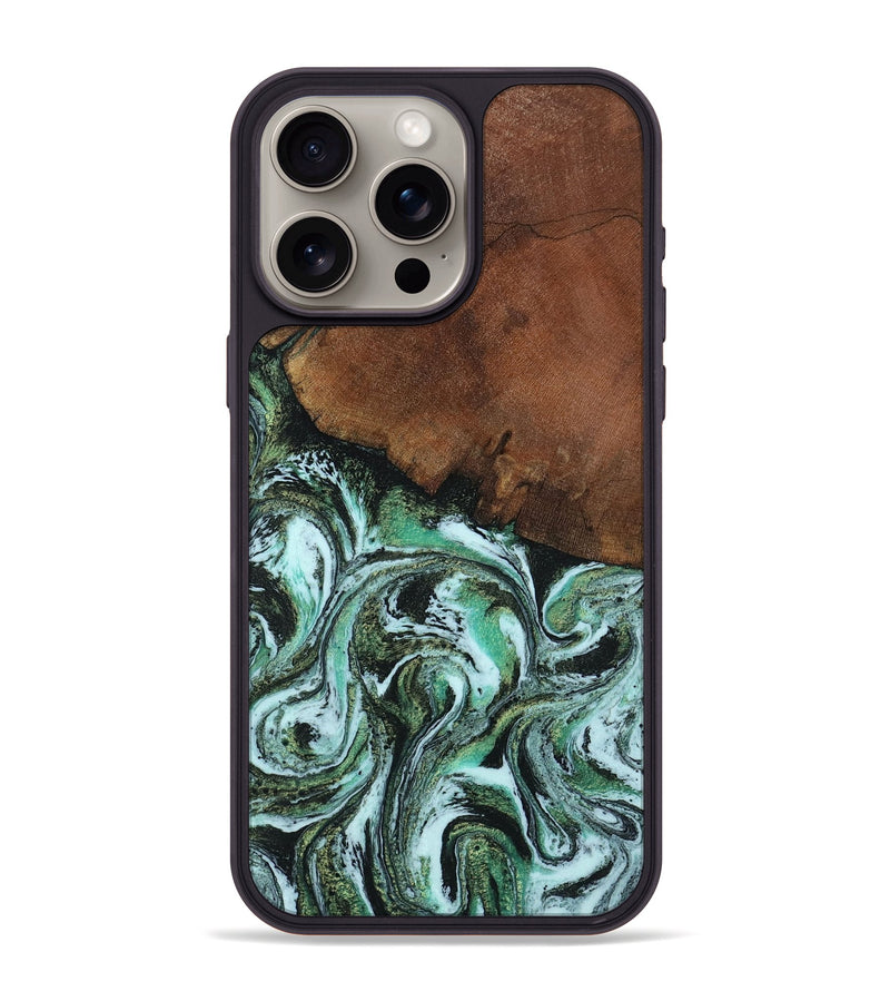iPhone 15 Pro Max Wood Phone Case - Rhodes (Green, 805561)