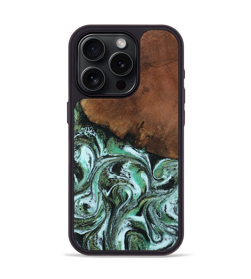 iPhone 15 Pro Wood Phone Case - Rhodes (Green, 805561)