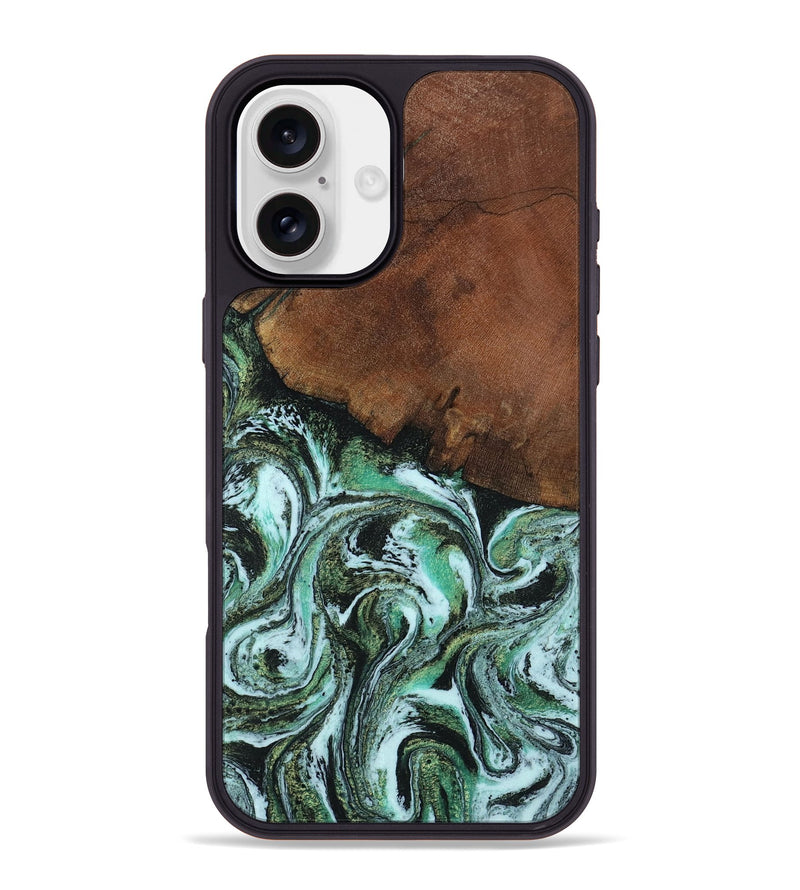 iPhone 16 Plus Wood Phone Case - Rhodes (Green, 805561)