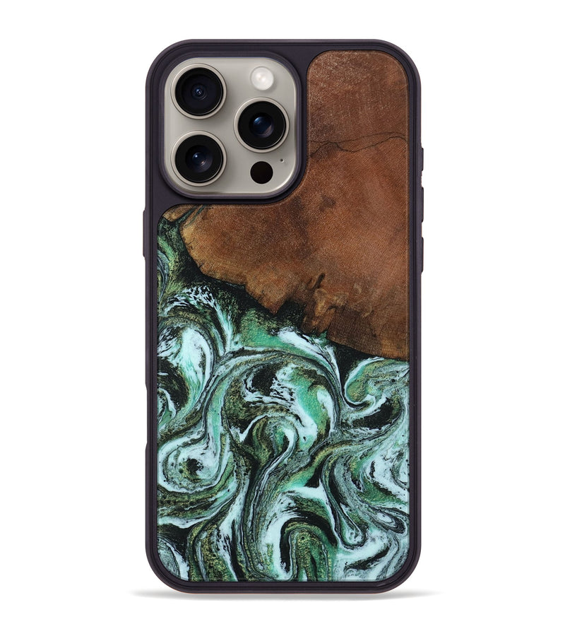 iPhone 16 Pro Max Wood Phone Case - Rhodes (Green, 805561)