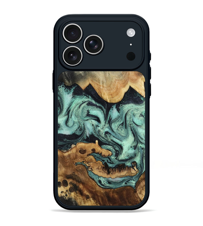 iPhone 17 Pro Max Wood Phone Case - Leah (Green, 805563)