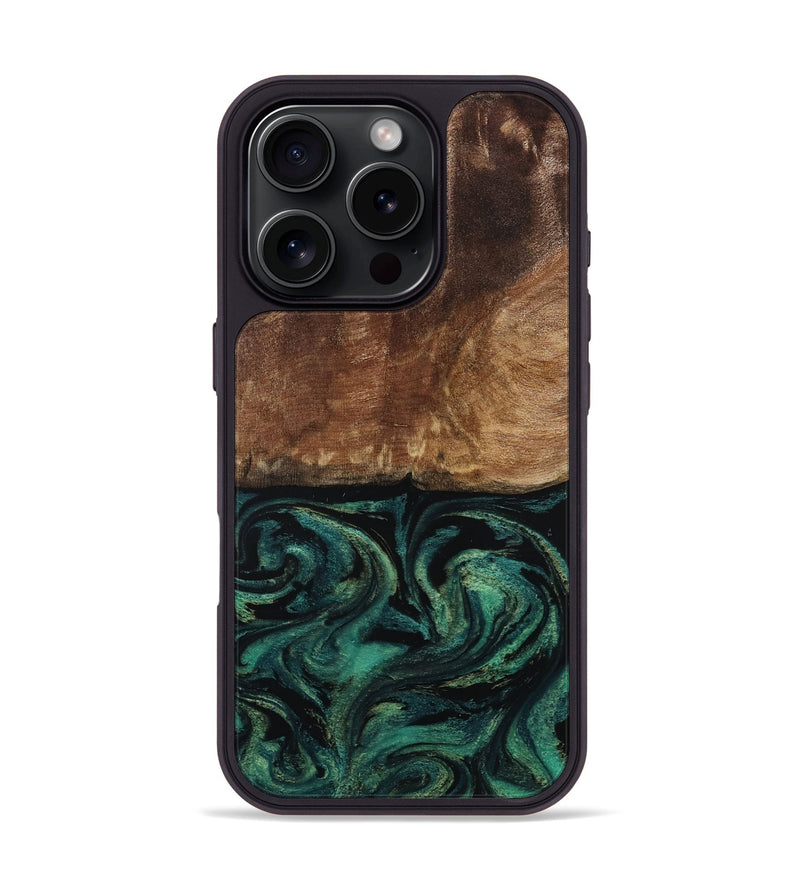 iPhone 16 Pro Wood Phone Case - Jettie (Green, 805564)
