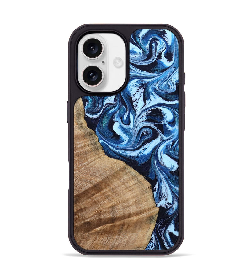 iPhone 17 Wood Phone Case - Davian (Blue, 805598)