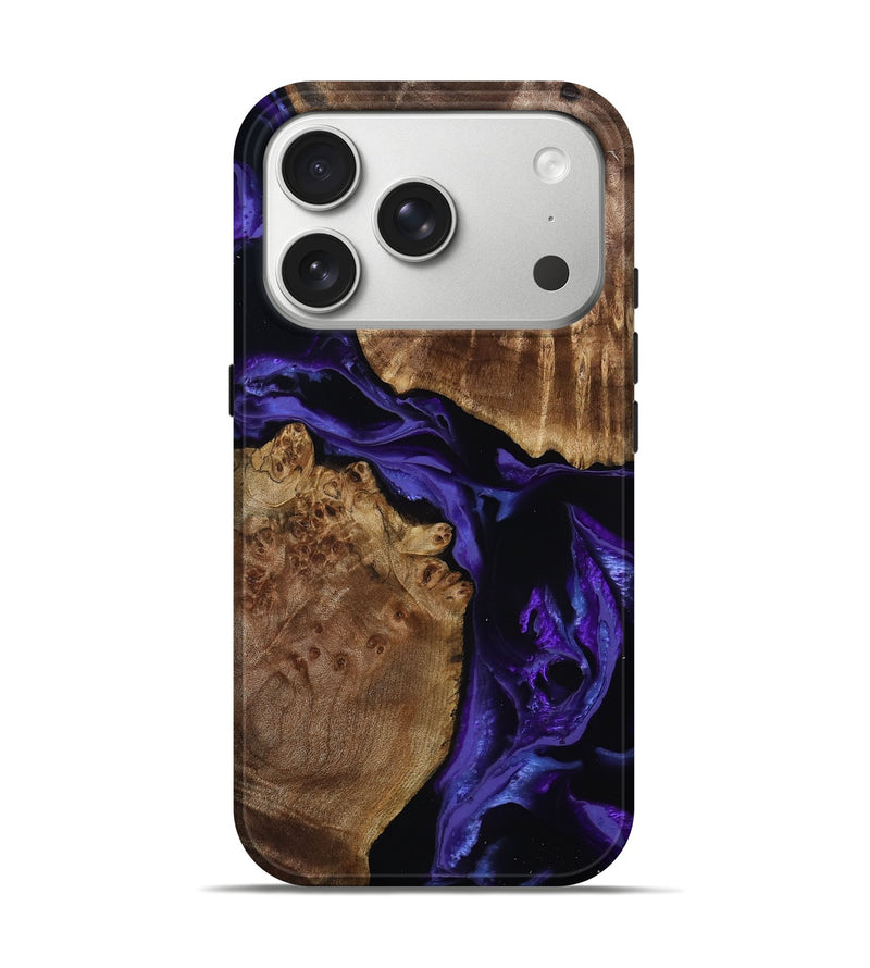 iPhone 17 Pro Wood Live Edge Phone Case - Leanna (Purple, 805652)