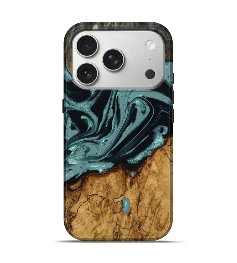 iPhone 17 Pro Wood Live Edge Phone Case - Jaxton (Green, 805663)