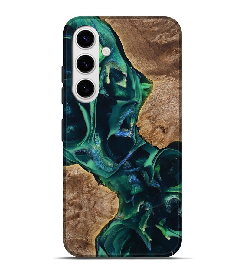 Galaxy S25 Plus Wood Live Edge Phone Case - Jerome (Green, 805670)