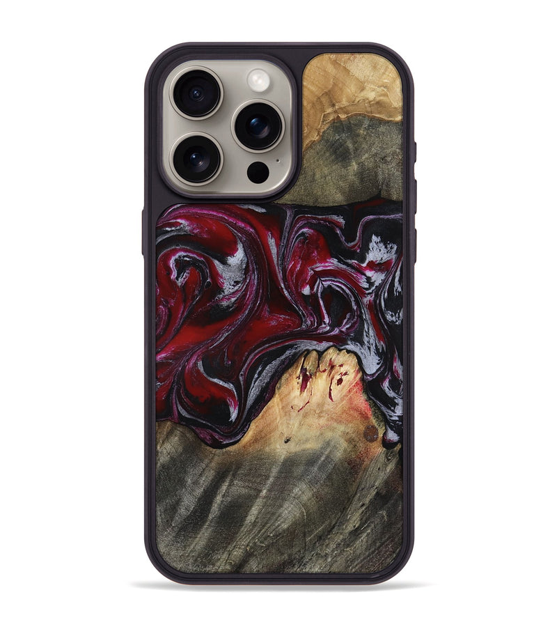 iPhone 15 Pro Max Wood Phone Case - Maximo (Red, 805768)