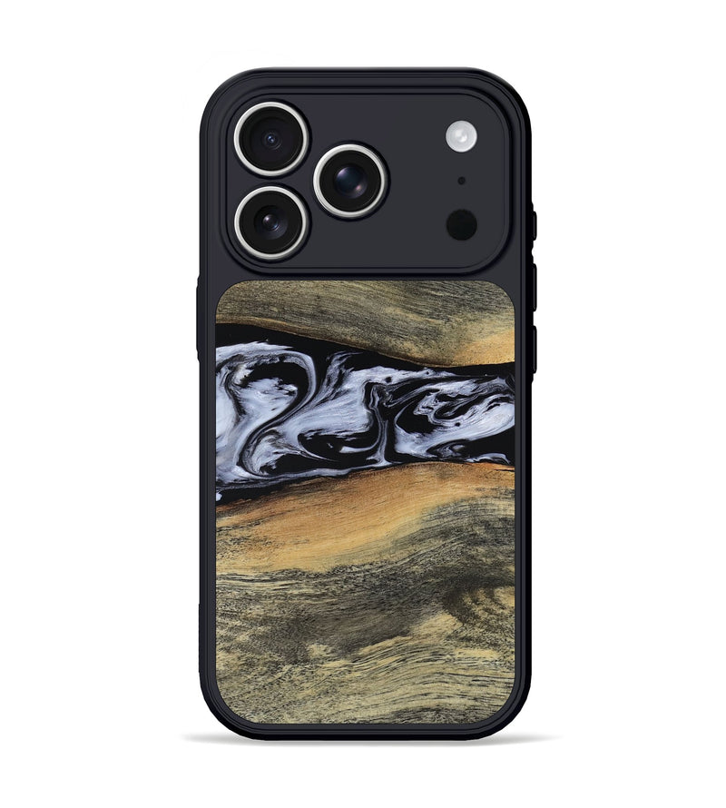 iPhone 17 Pro Wood Phone Case - Beau (Black & White, 805769)