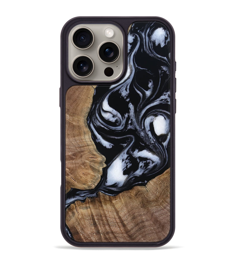 iPhone 16 Pro Max Wood Phone Case - Tru (Black & White, 805772)
