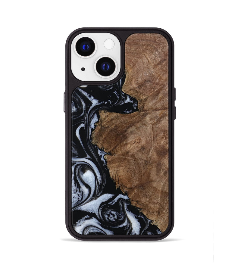 iPhone 13 Wood Phone Case - Olivia (Black & White, 805777)