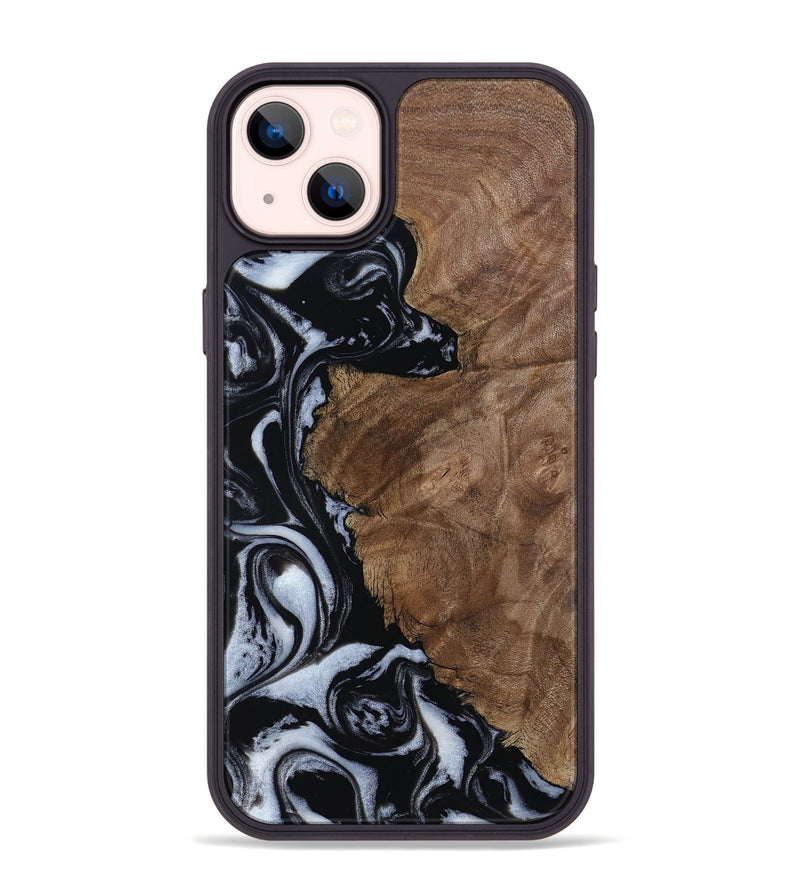 iPhone 14 Plus Wood Phone Case - Olivia (Black & White, 805777)