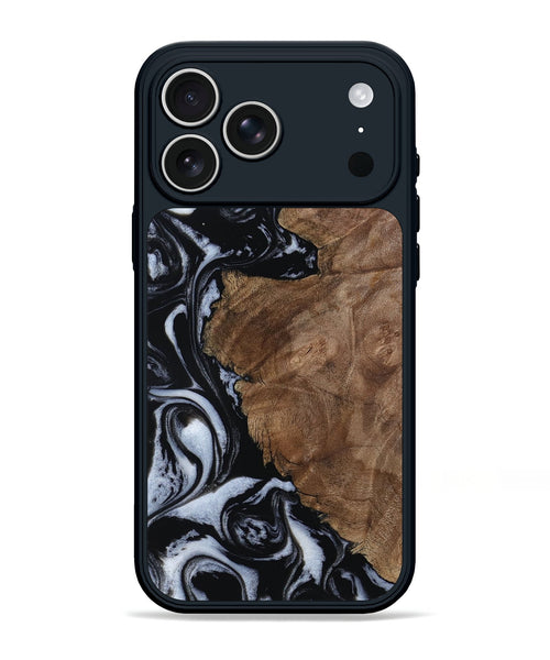 iPhone 17 Pro Max Wood Phone Case - Olivia (Black & White, 805777)