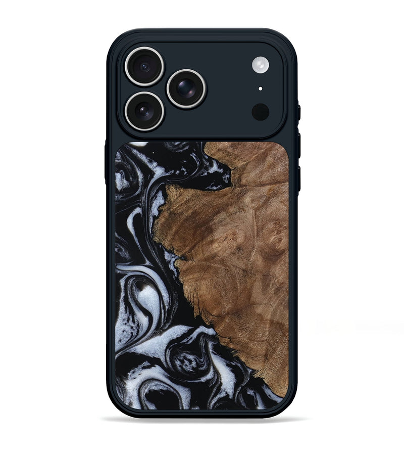 iPhone 17 Pro Max Wood Phone Case - Olivia (Black & White, 805777)