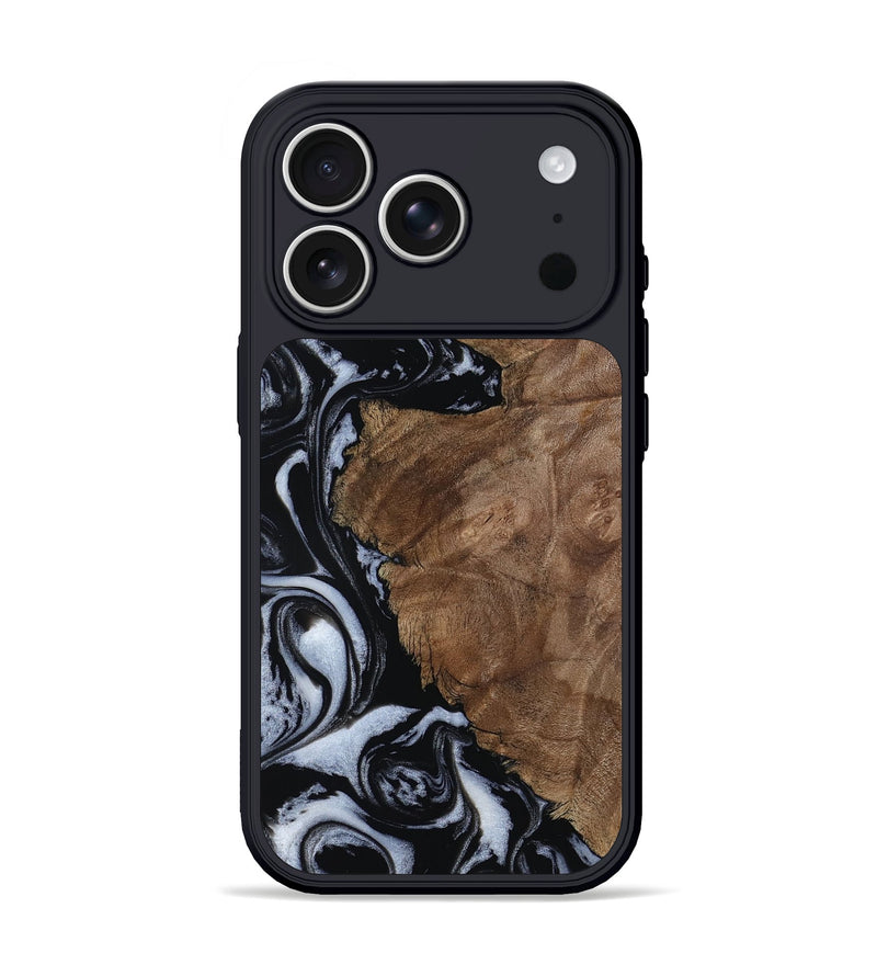 iPhone 17 Pro Wood Phone Case - Olivia (Black & White, 805777)