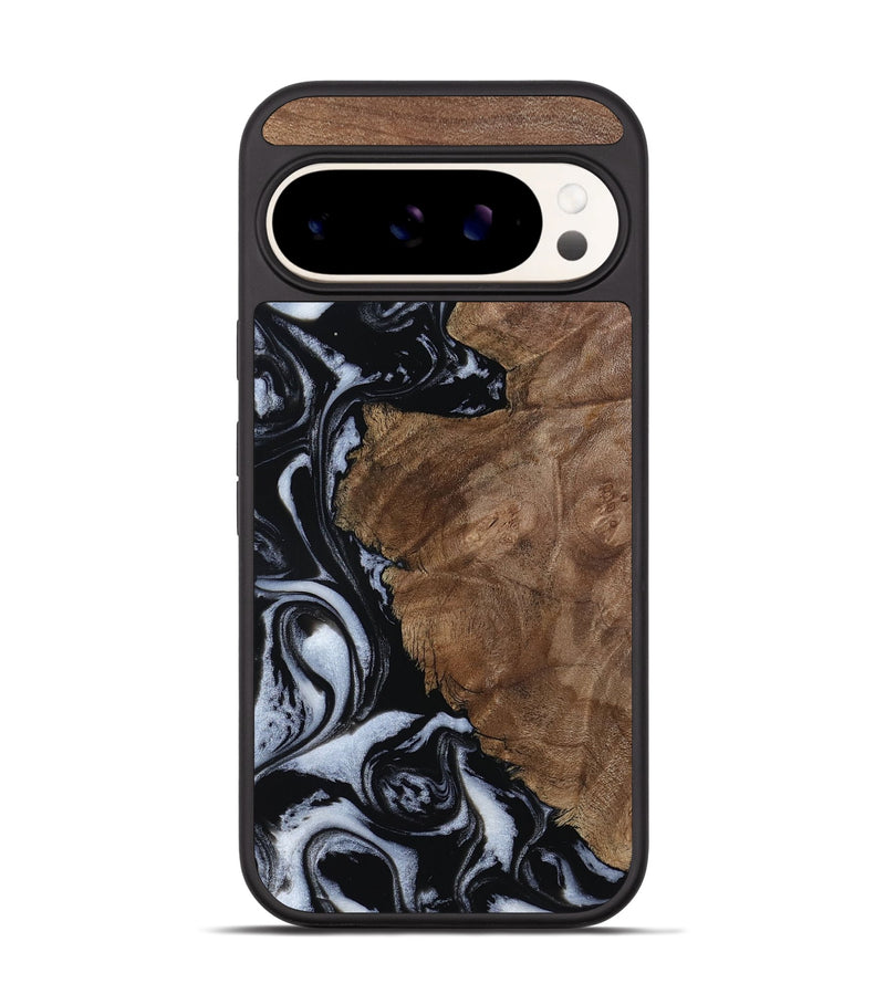 Pixel 9 Wood Phone Case - Olivia (Black & White, 805777)