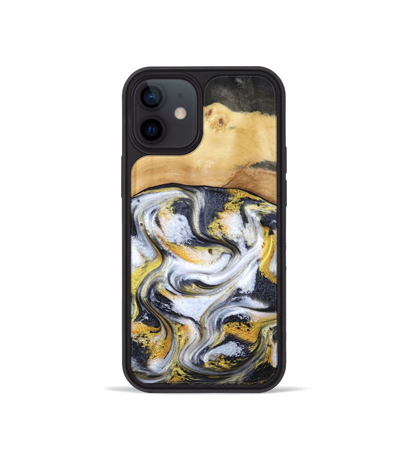 iPhone 12 mini Wood Phone Case - Cullen (Black & White, 805778)