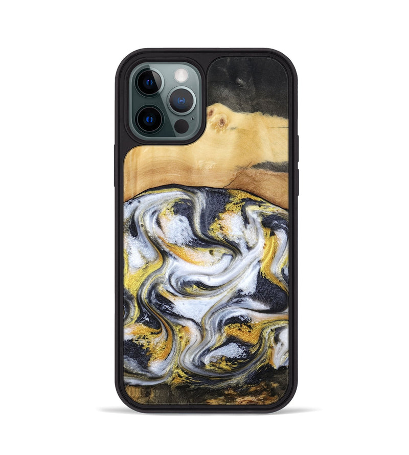iPhone 12 Pro Wood Phone Case - Cullen (Black & White, 805778)