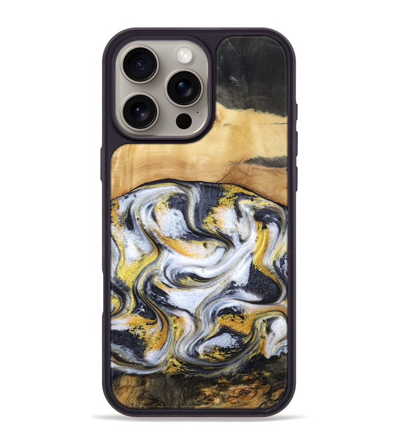 iPhone 16 Pro Max Wood Phone Case - Cullen (Black & White, 805778)