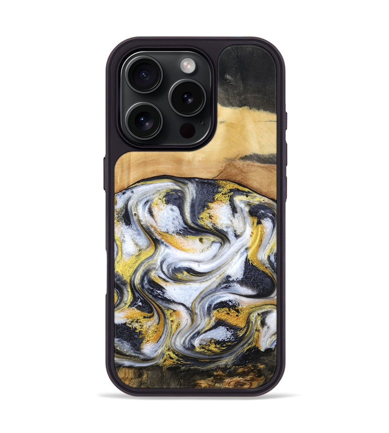 iPhone 16 Pro Wood Phone Case - Cullen (Black & White, 805778)