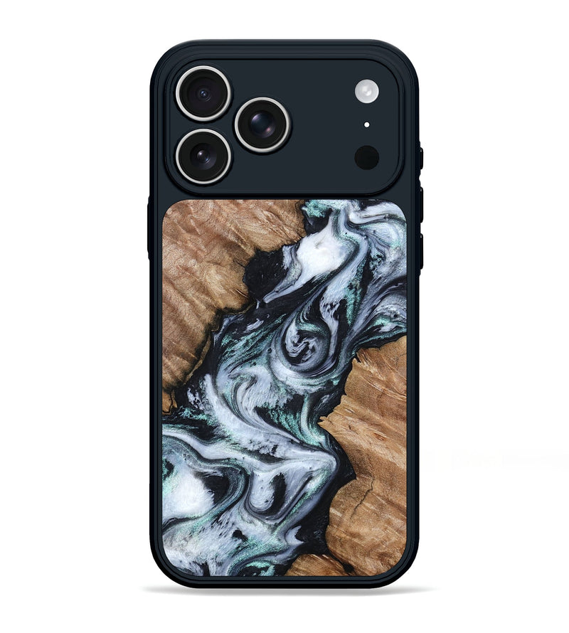 iPhone 17 Pro Max Wood Phone Case - Janene (Black & White, 805779)