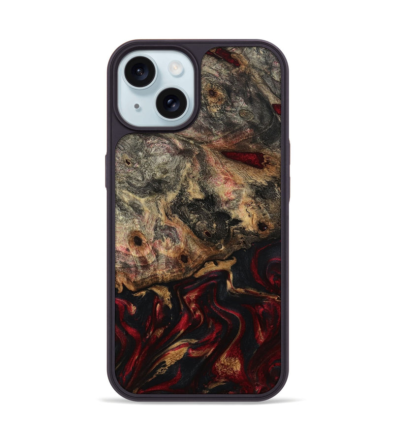 iPhone 15 Wood Phone Case - Jay (Red, 805801)