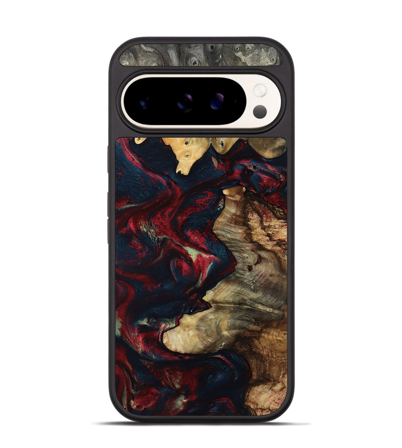 Pixel 9 Wood Phone Case - Newt (Red, 805802)