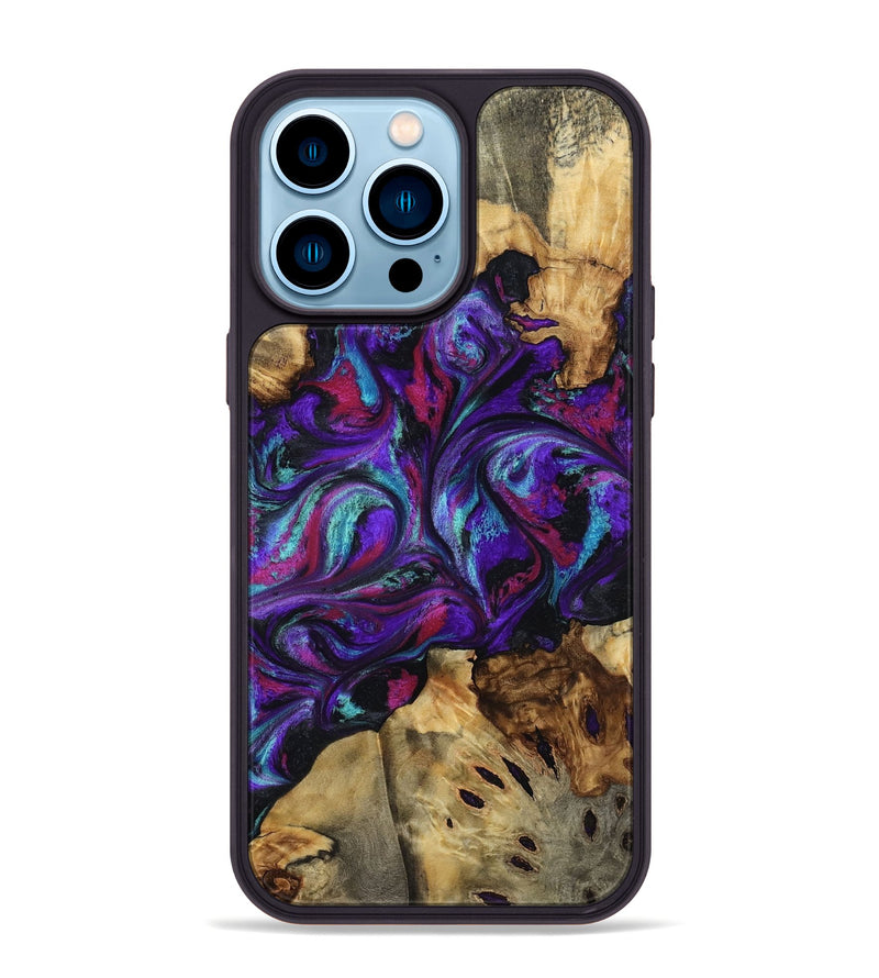 iPhone 14 Pro Max Wood Phone Case - Wells (Purple, 805823)