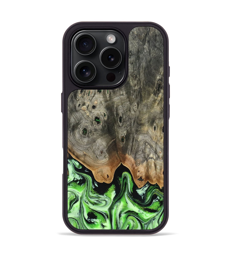 iPhone 16 Pro Wood Phone Case - Zachary (Green, 805826)
