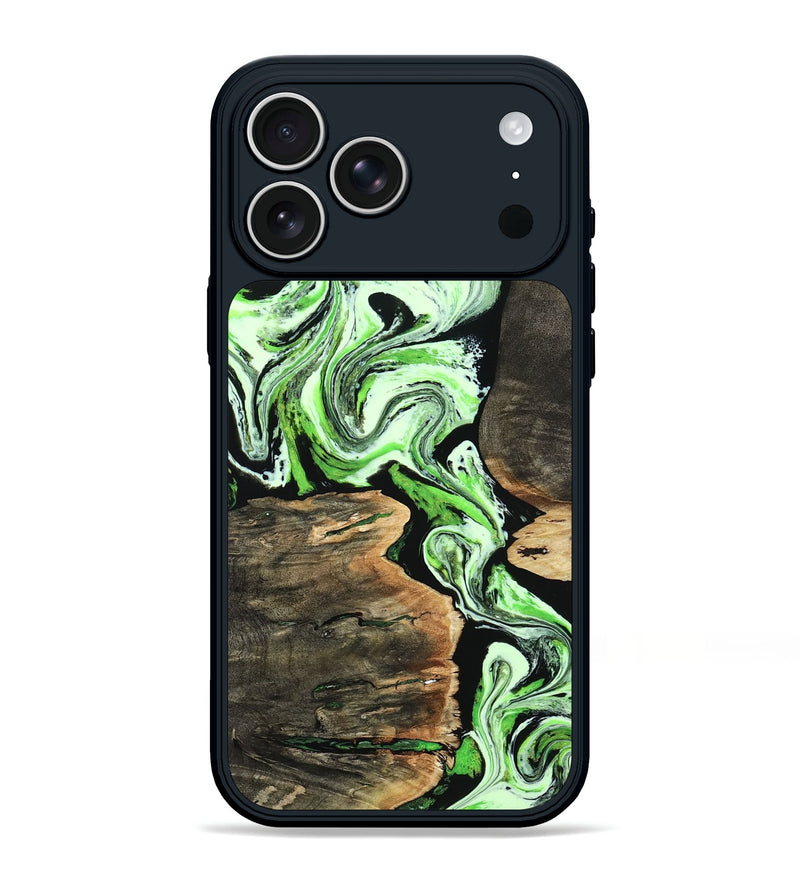 iPhone 17 Pro Max Wood Phone Case - Dottie (Green, 805846)