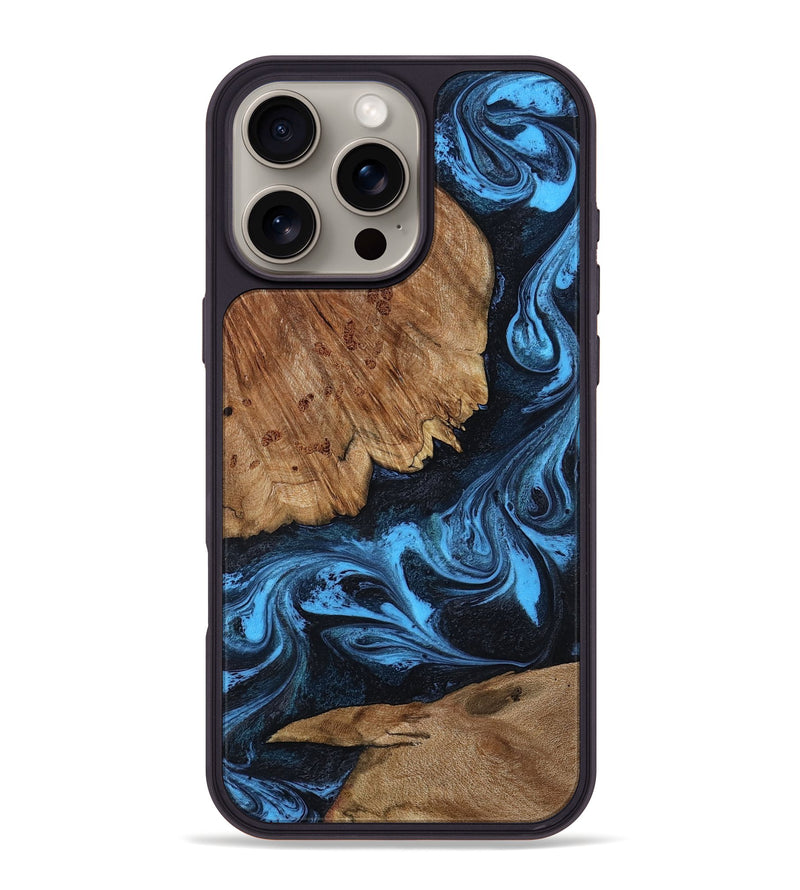 iPhone 16 Pro Max Wood Phone Case - Heather (Blue, 805857)