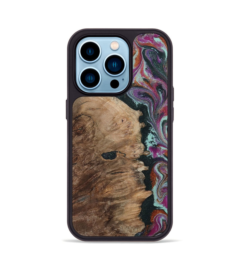 iPhone 14 Pro Wood Phone Case - Willie (Green, 805864)