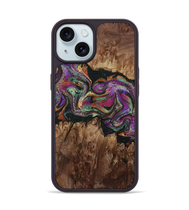 iPhone 15 Wood Phone Case - Edwin (Green, 805867)