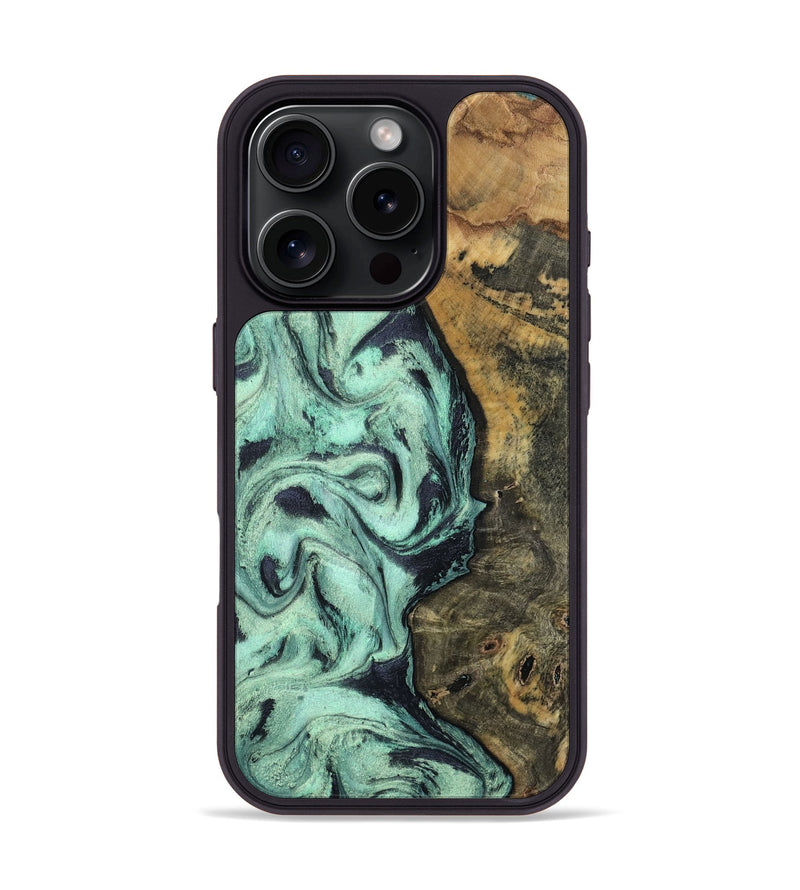 iPhone 16 Pro Wood Phone Case - Shelbi (Green, 805870)