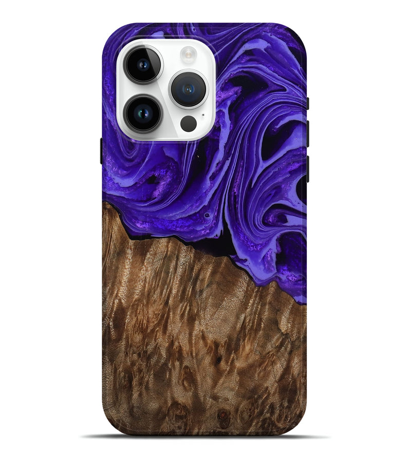 iPhone 15 Pro Max Wood Live Edge Phone Case - Lennie (Purple, 805882)