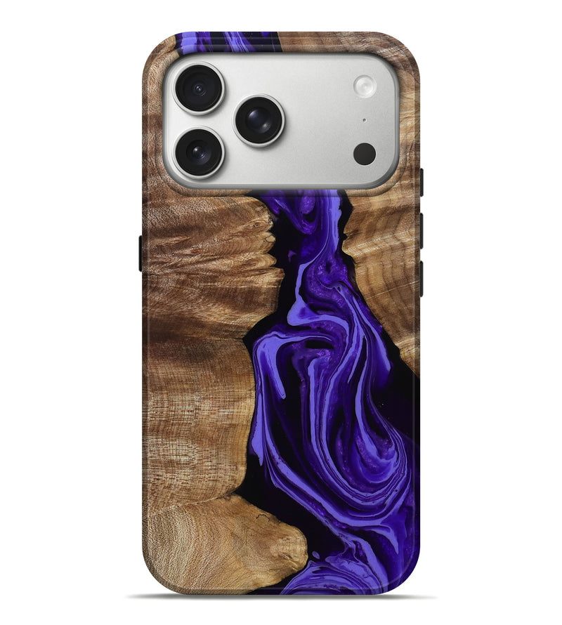 iPhone 17 Pro Max Wood Live Edge Phone Case - Adlai (Purple, 805885)