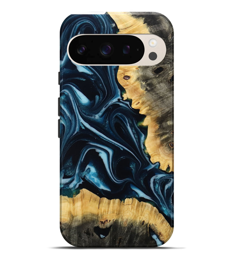 Pixel 10 Pro XL Wood Live Edge Phone Case - Vicki (Blue, 805896)