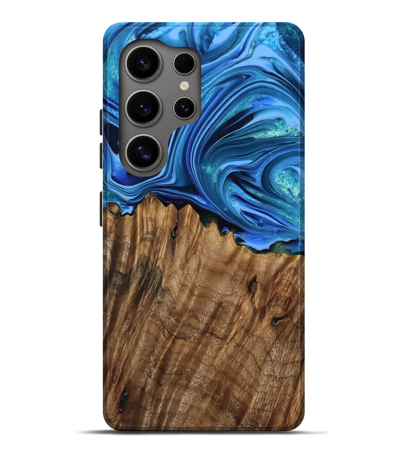 Galaxy S25 Ultra Wood Live Edge Phone Case - Bjorn (Blue, 805930)