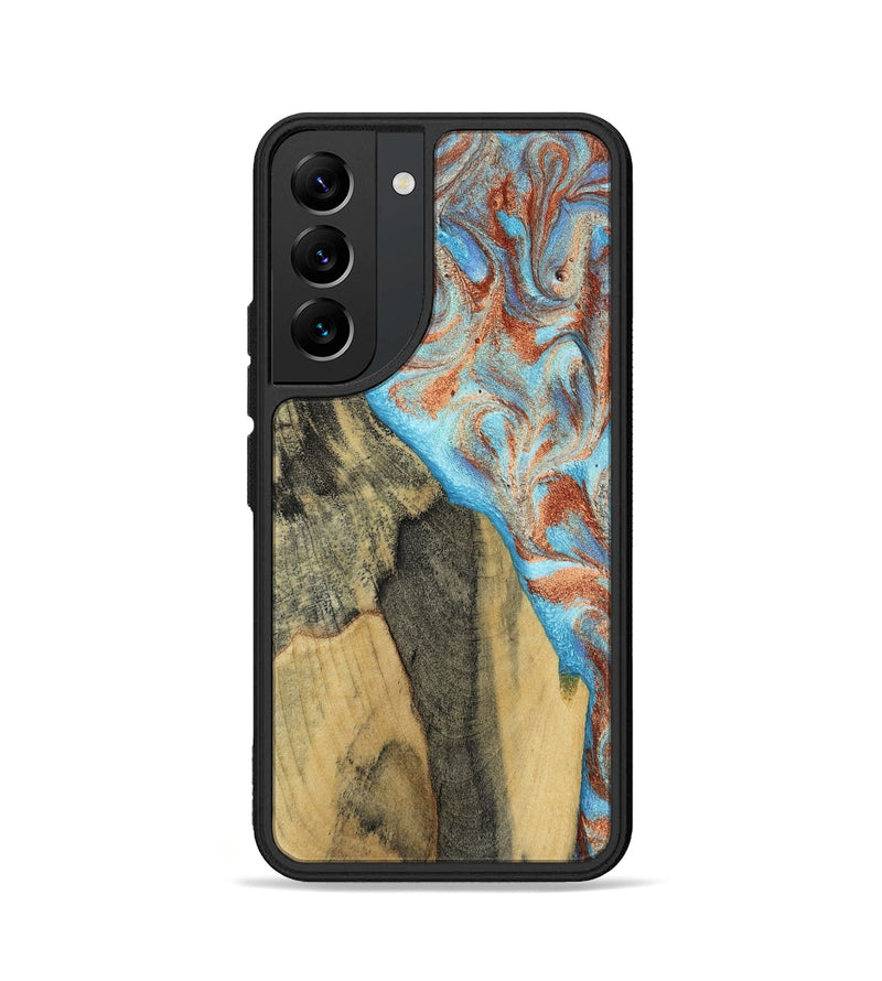 Galaxy S22 Wood Phone Case - Ailany (Teal & Gold, 805932)