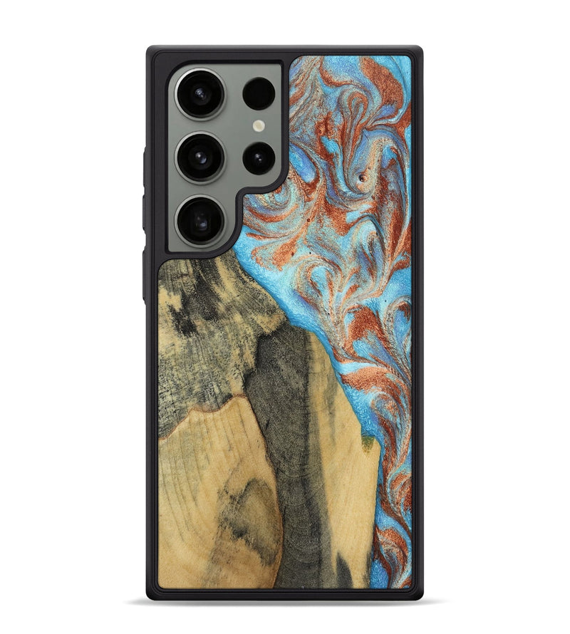 Galaxy S24 Ultra Wood Phone Case - Ailany (Teal & Gold, 805932)