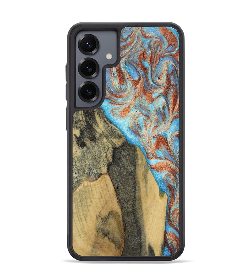 Galaxy S25 Plus Wood Phone Case - Ailany (Teal & Gold, 805932)
