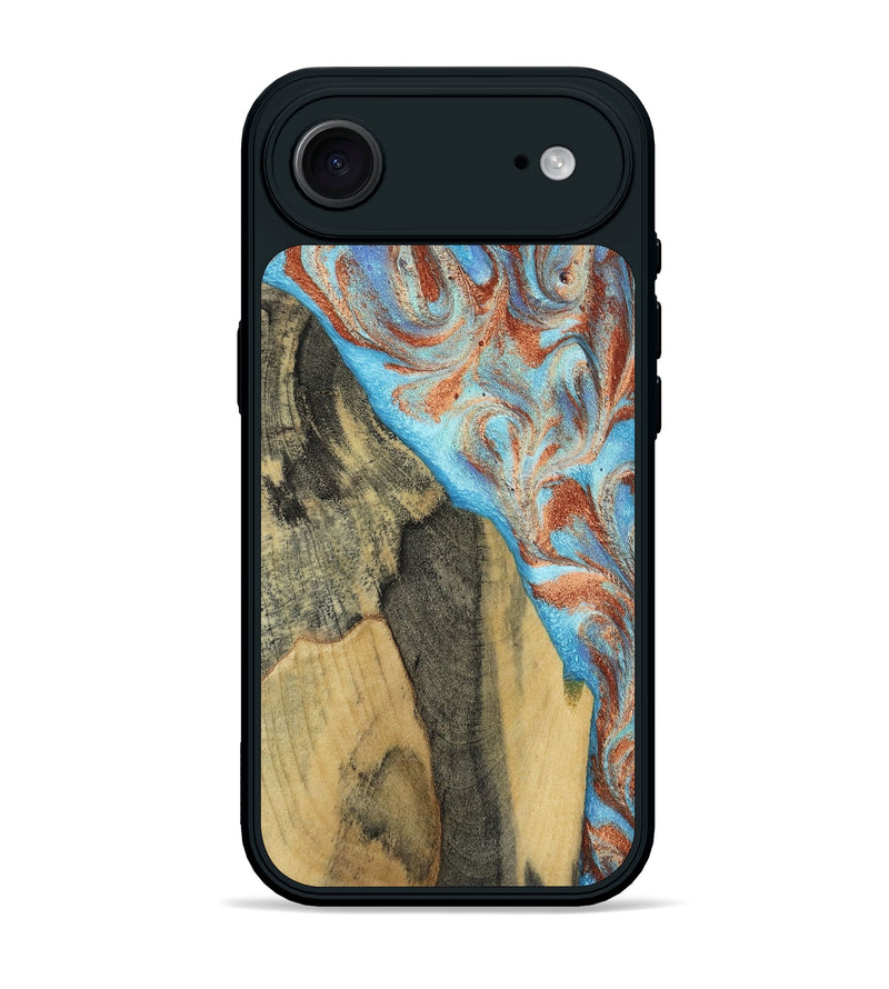 iPhone 17 Air Wood Phone Case - Ailany (Teal & Gold, 805932)